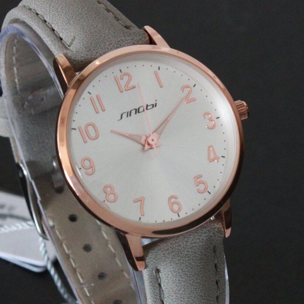Ladies Easy Reader Dress Watch Silver Sunburst Dial Rose Gold-toned Case 30mm - Picture 5 of 13